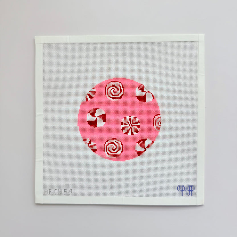 Peppermints on Pink by A Poore Girl Paints