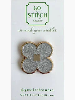 Go Stitch Studio Needle Minder Silver Glitter Clover