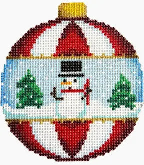 Snowman/Trees Ball Ornament