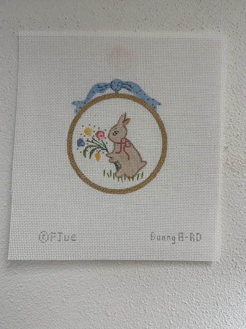 Round Floral Bunny by Stitches in Time