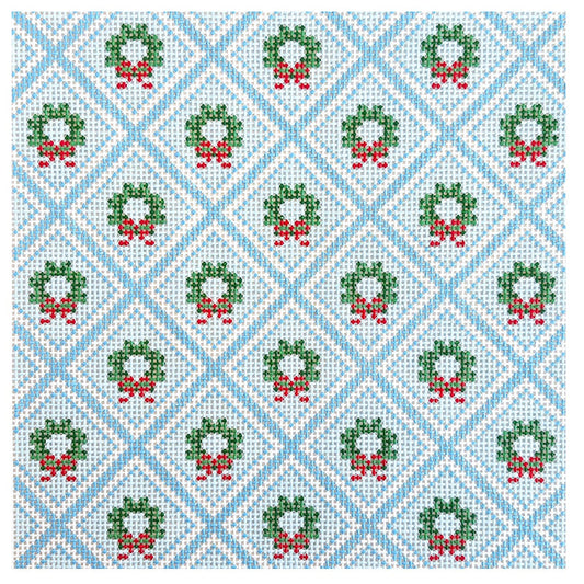 Wreath Trellis Merry Christmas by Goodpoint Needlepoint